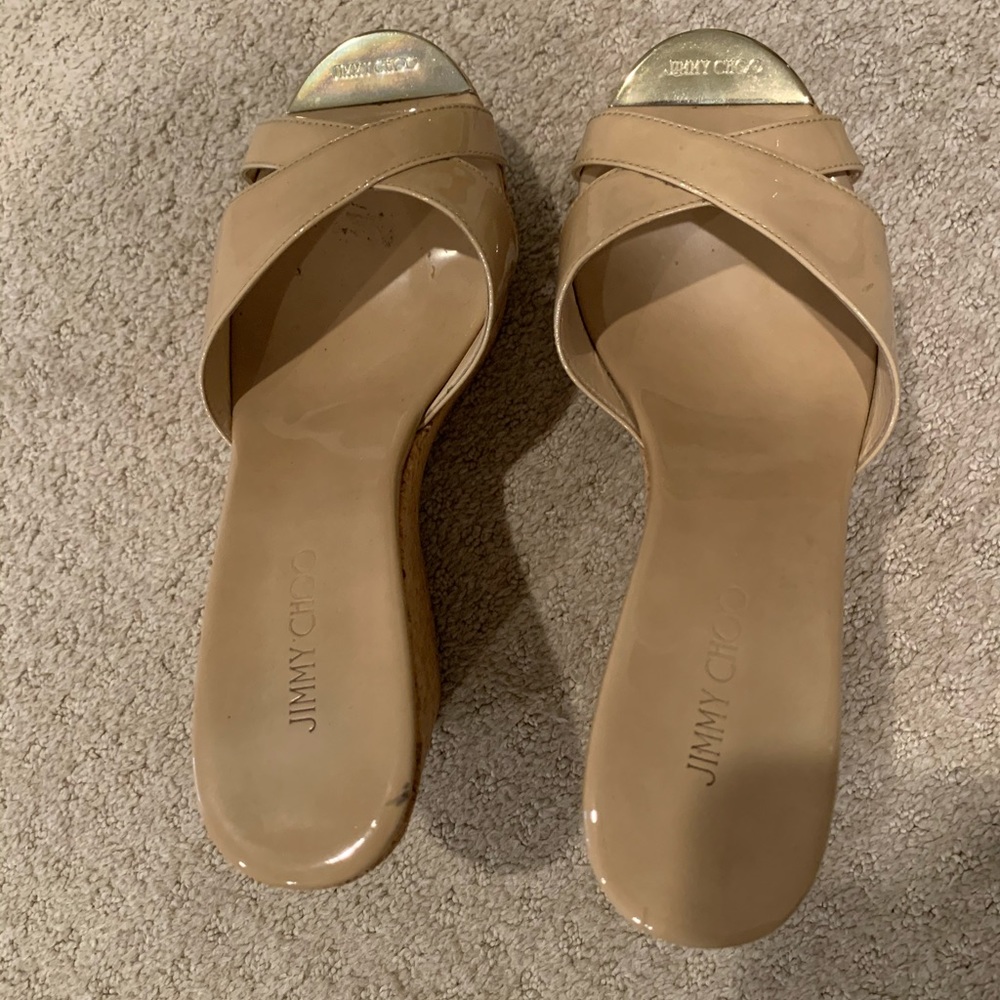 Jimmy Choo Pandora Nude Wedges